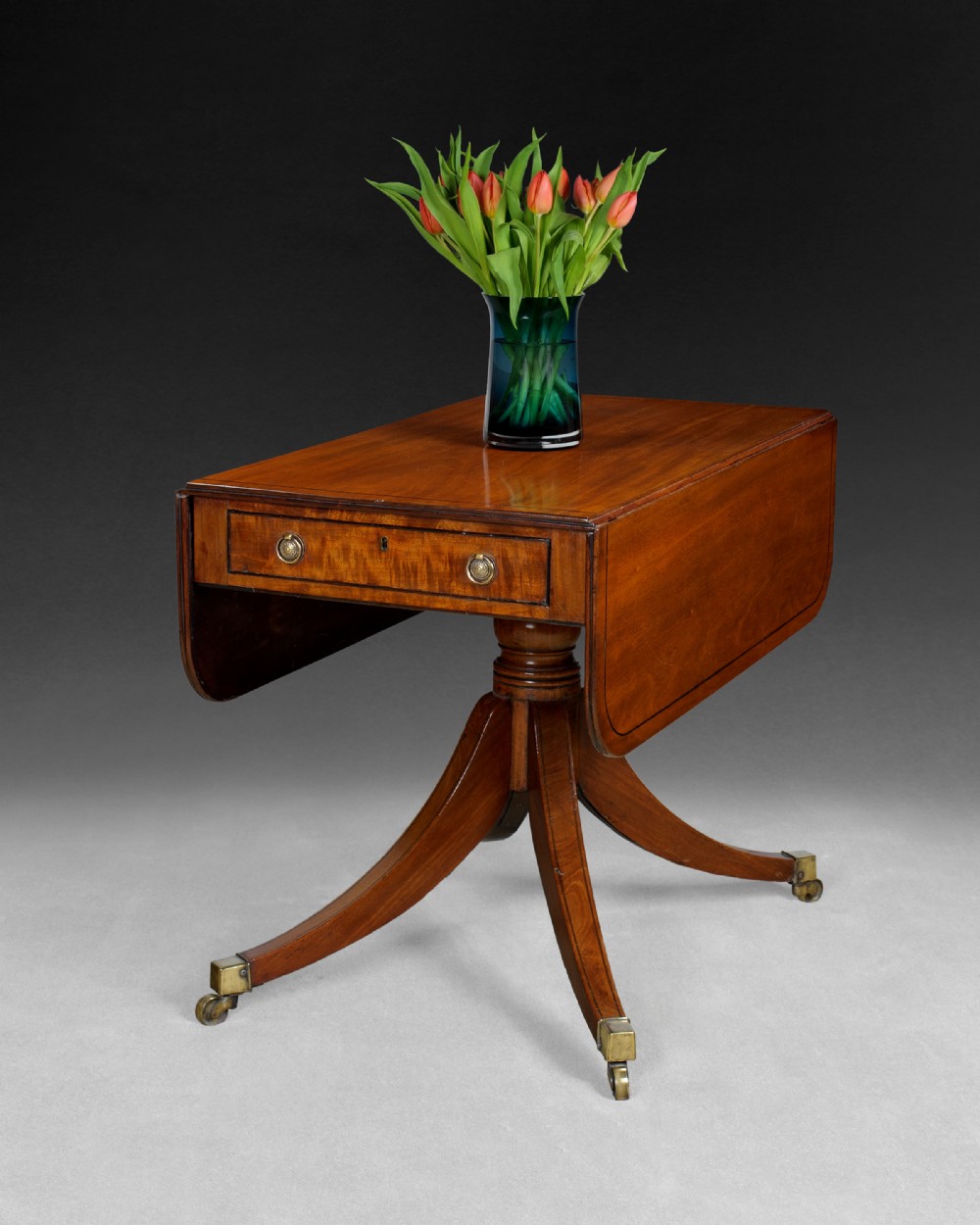 Regency period mahogany and ebony line inlaid Pembroke table 