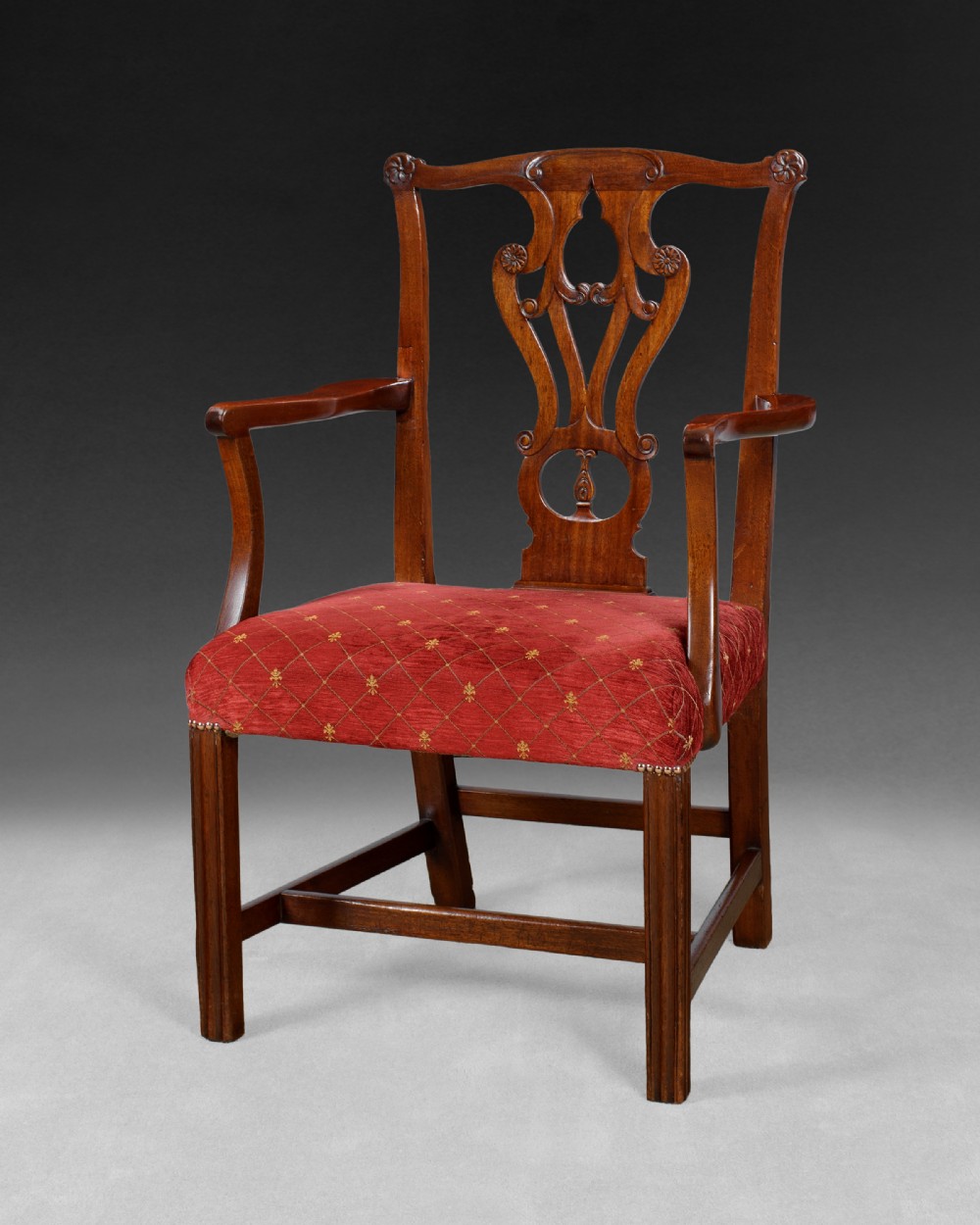 Chippendale Period Mahogany Elbow Chair