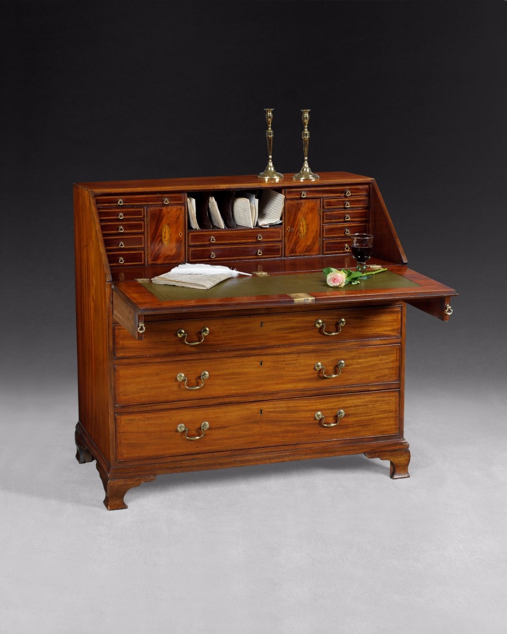 George III Mahogany and Inlaid bureau