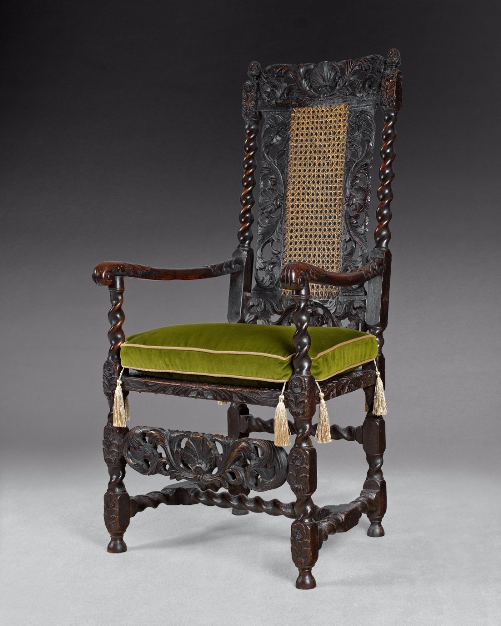 Charles II carved Walnut armchair