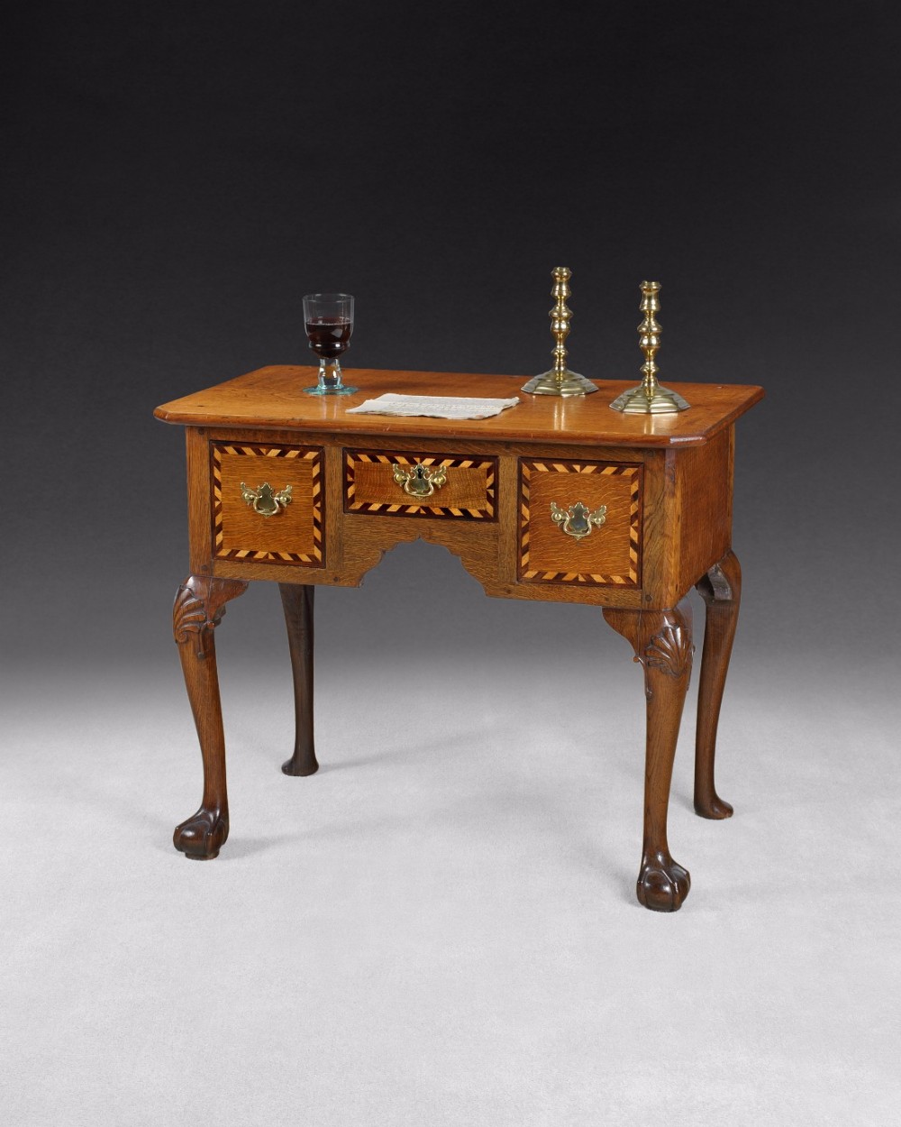 George II Inlaid Oak Lowboy