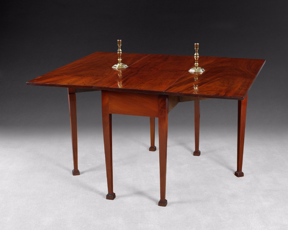 Chippendale Period plum pudding mahogany drop leaf table View II