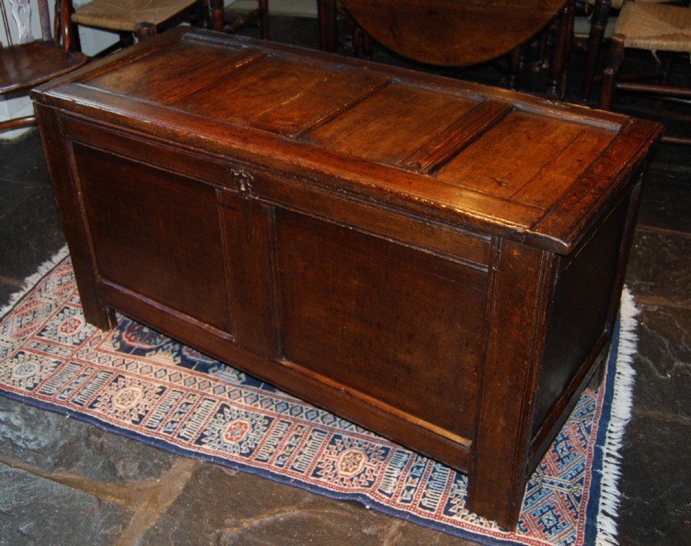 Late 17th. century oak panelled coffer View III
