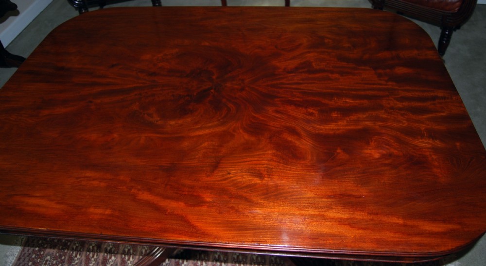 Regency period Mahogany rectangular tilt-top breakfast table View V