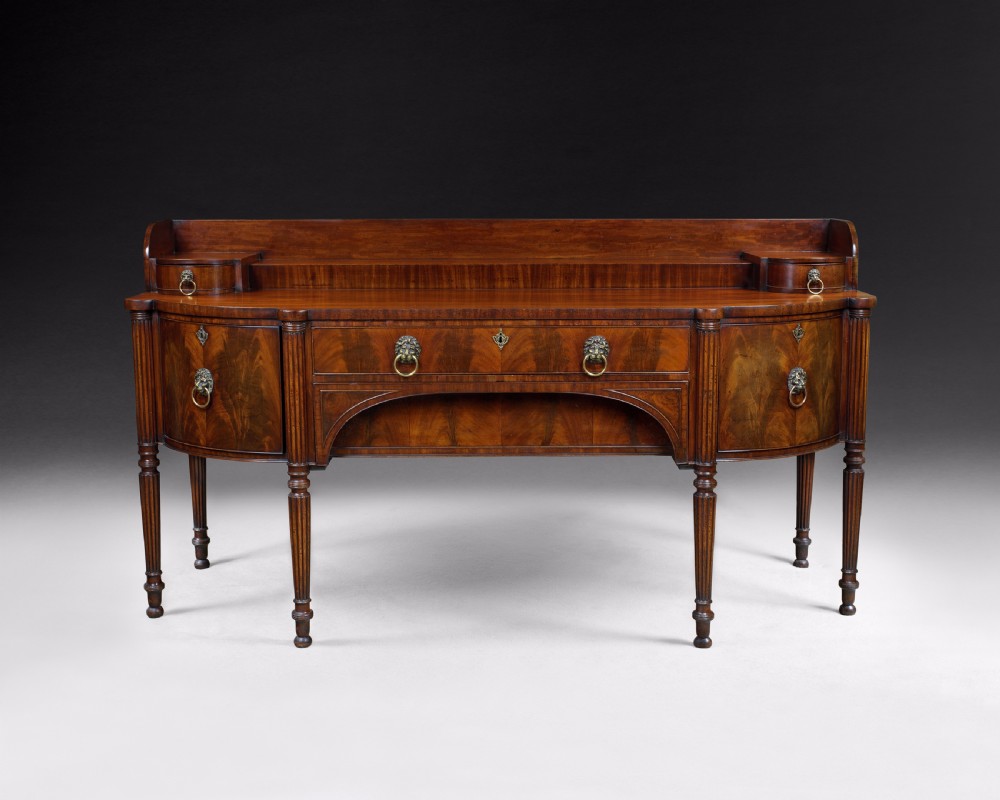 Regency period flame figured Mahogany bow fronted sideboard