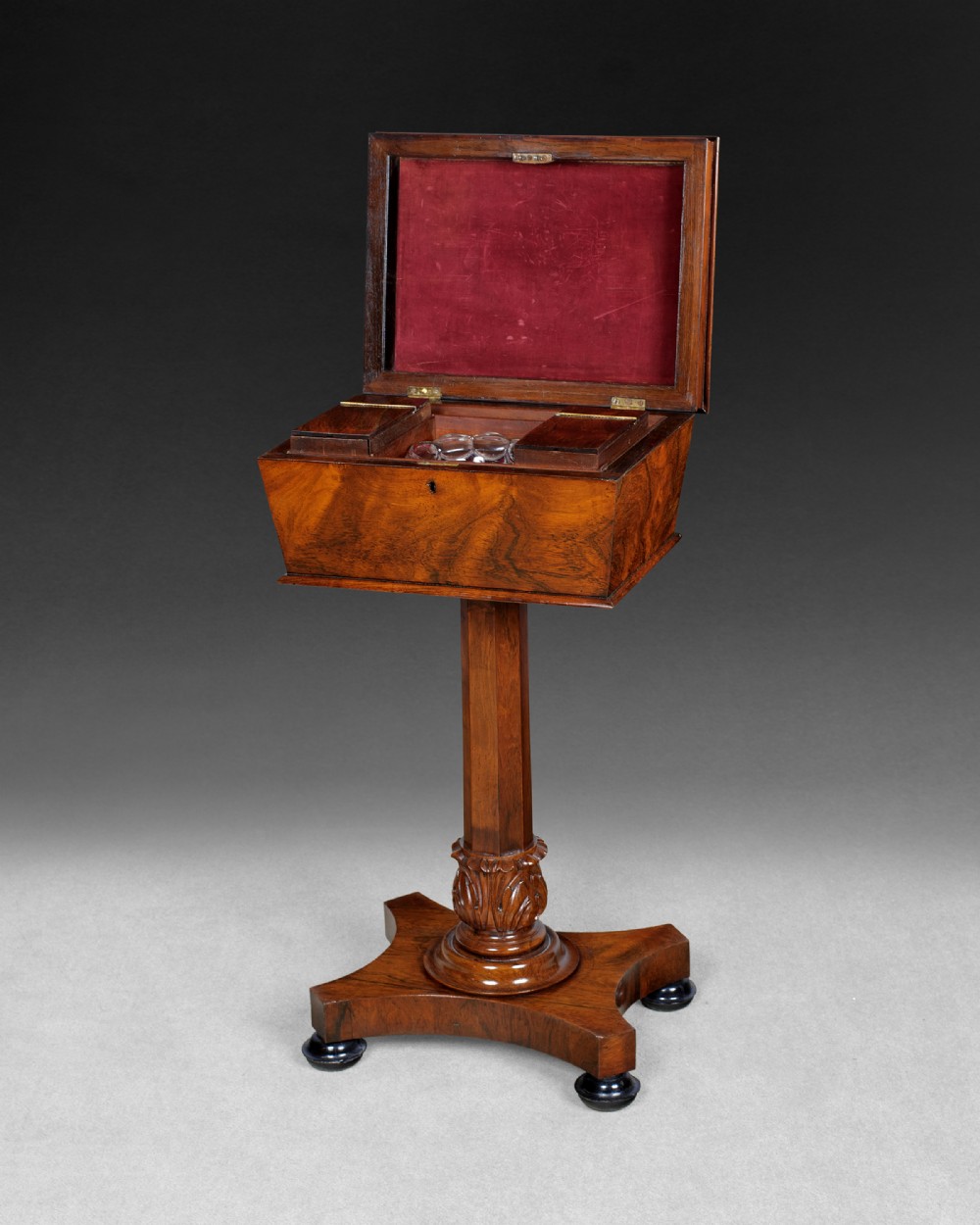 William IV period Rosewood Teapoy
