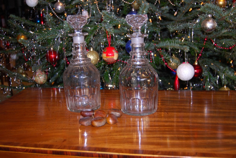 A pair of Regency Period circular decanters