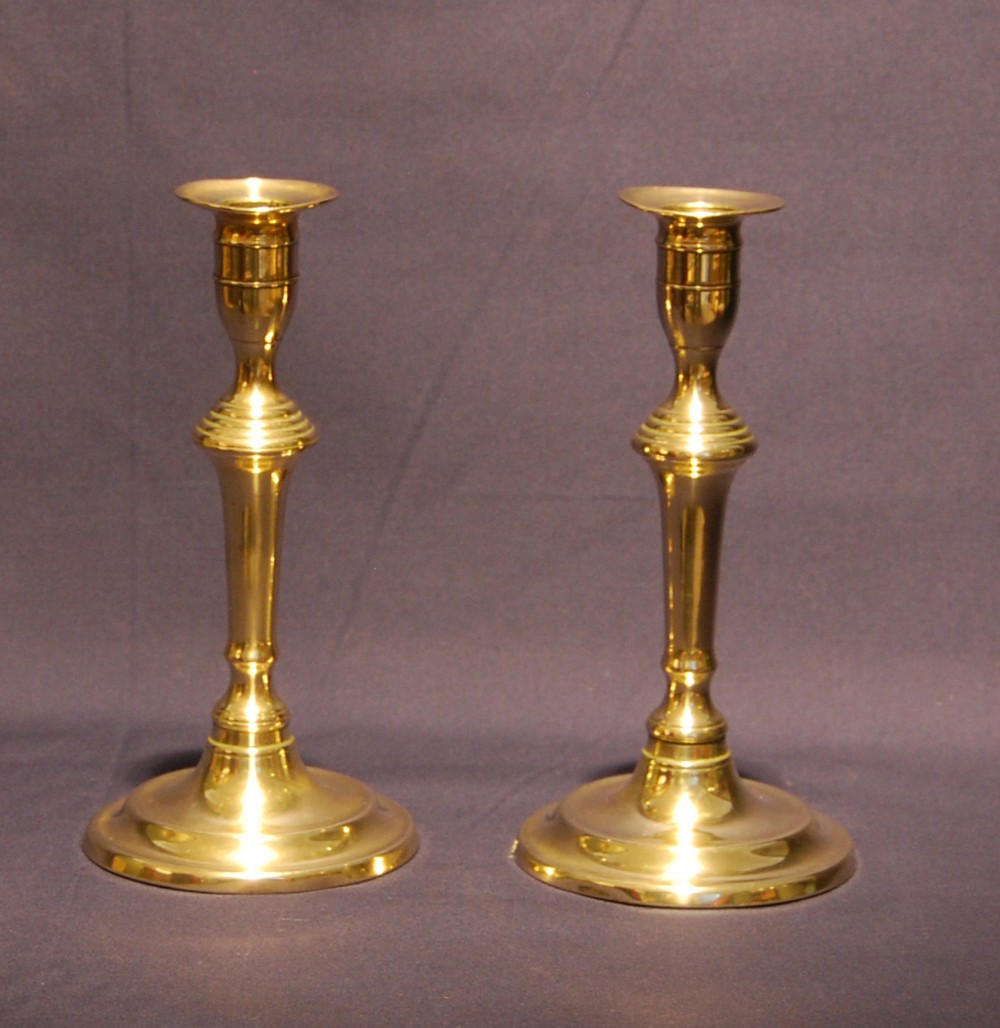 Pair of George III period Brass Candlesticks