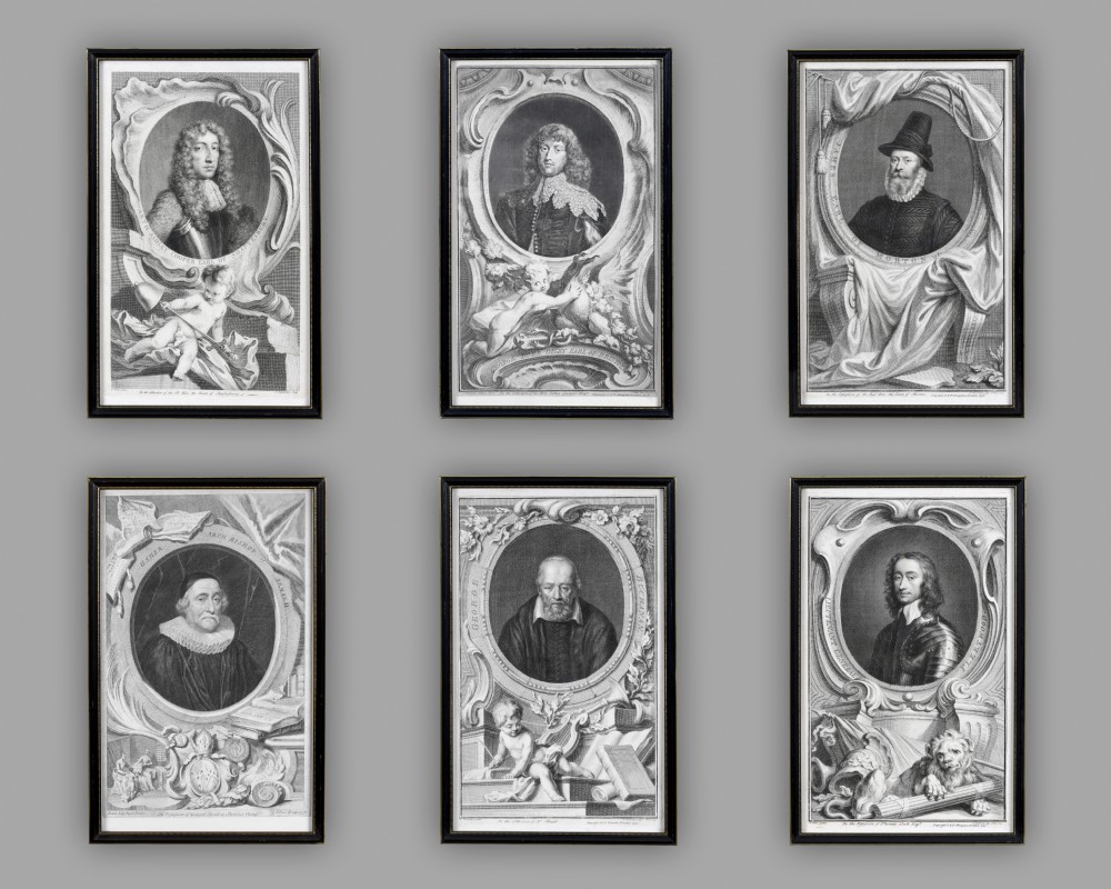 Early 18th. century set of engravings of important historical characters engraved by Jacobus Houbraken