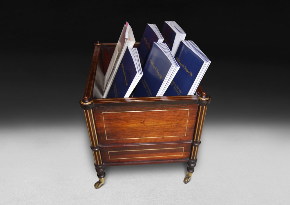 Regency Rosewood and Brass Inlaid Canterbury View II