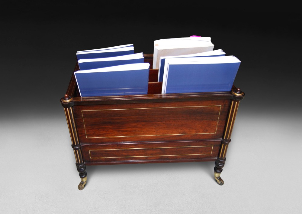Regency Rosewood and Brass Inlaid Canterbury View III