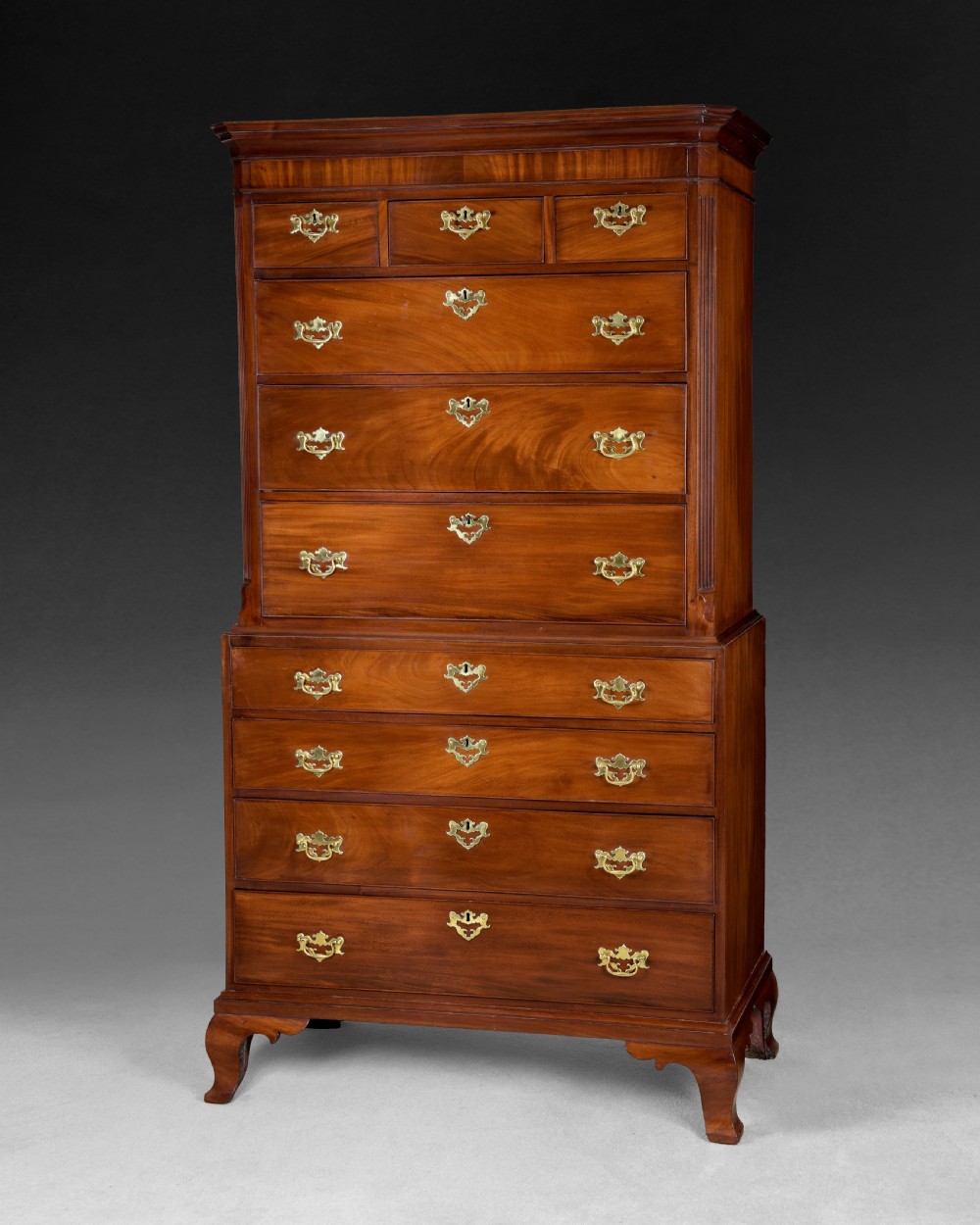 George III Period Mahogany Tallboy or Chest on Chest