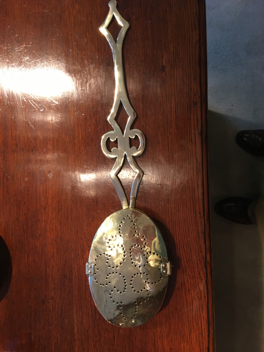 Victorian Brass Chestnut Roaster with a lockable lid