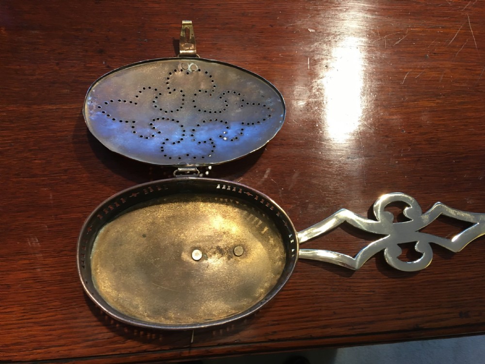 Victorian Brass Chestnut Roaster with a lockable lid View II