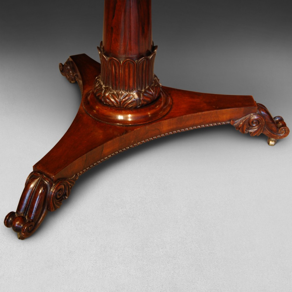 Regency period Rosewood Circular Dining Table View III