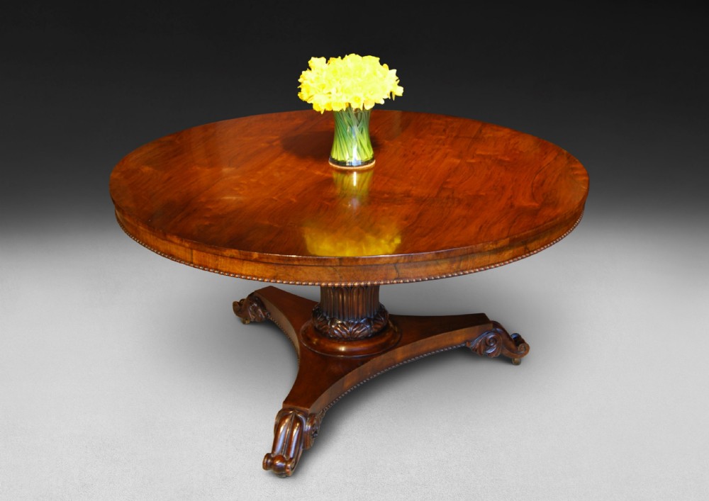Regency period Rosewood Circular Dining Table View V
