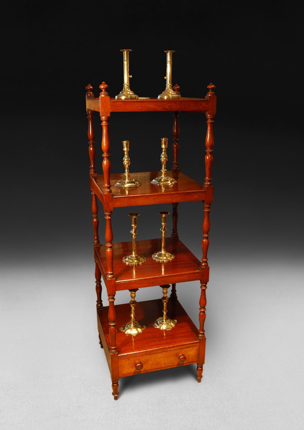 George III Period Mahogany four tier whatnot