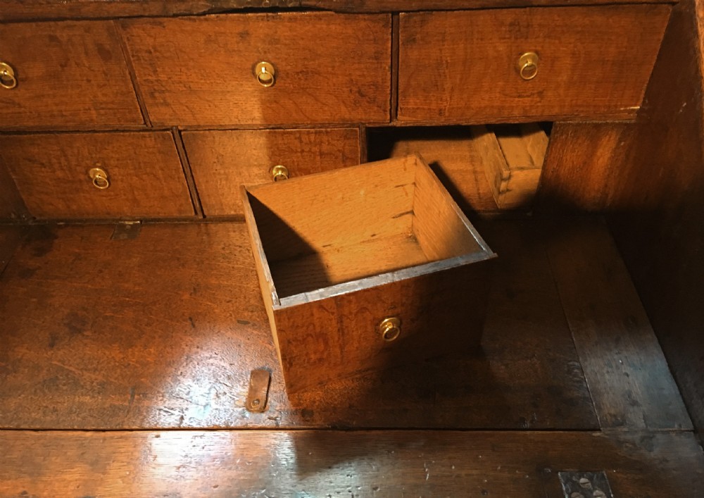 A charming and small Queen Anne Period Oak Bureau View V