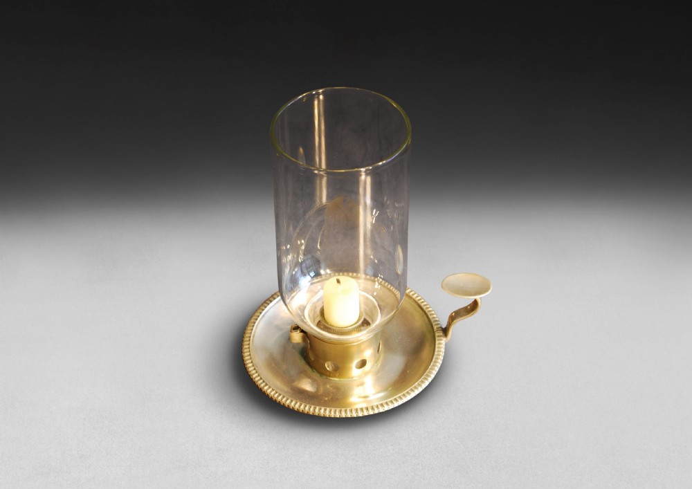 Mid C19th Silver Plated & Glass Chamber Stick - Miller & sons, Piccadilly        
