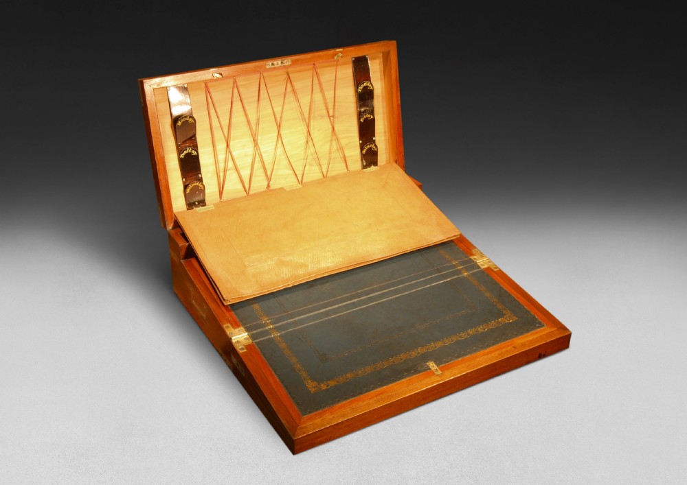 Mid-19th Century Teak and Brass bound Campaign Writing Box View IV