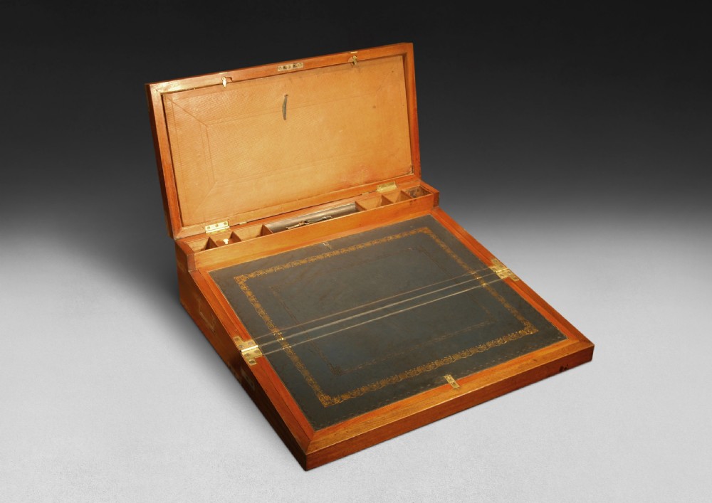 Mid-19th Century Teak and Brass bound Campaign Writing Box View VI