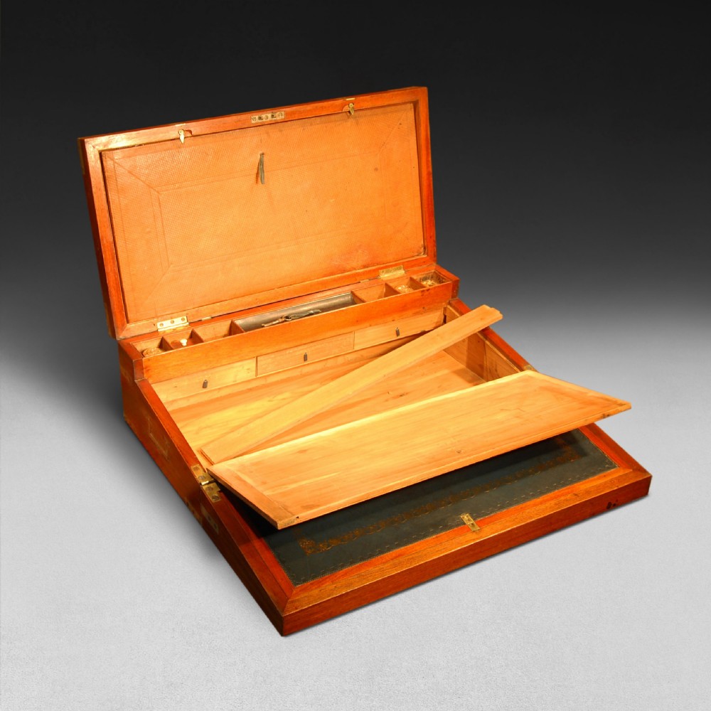 Mid-19th Century Teak and Brass bound Campaign Writing Box View VII
