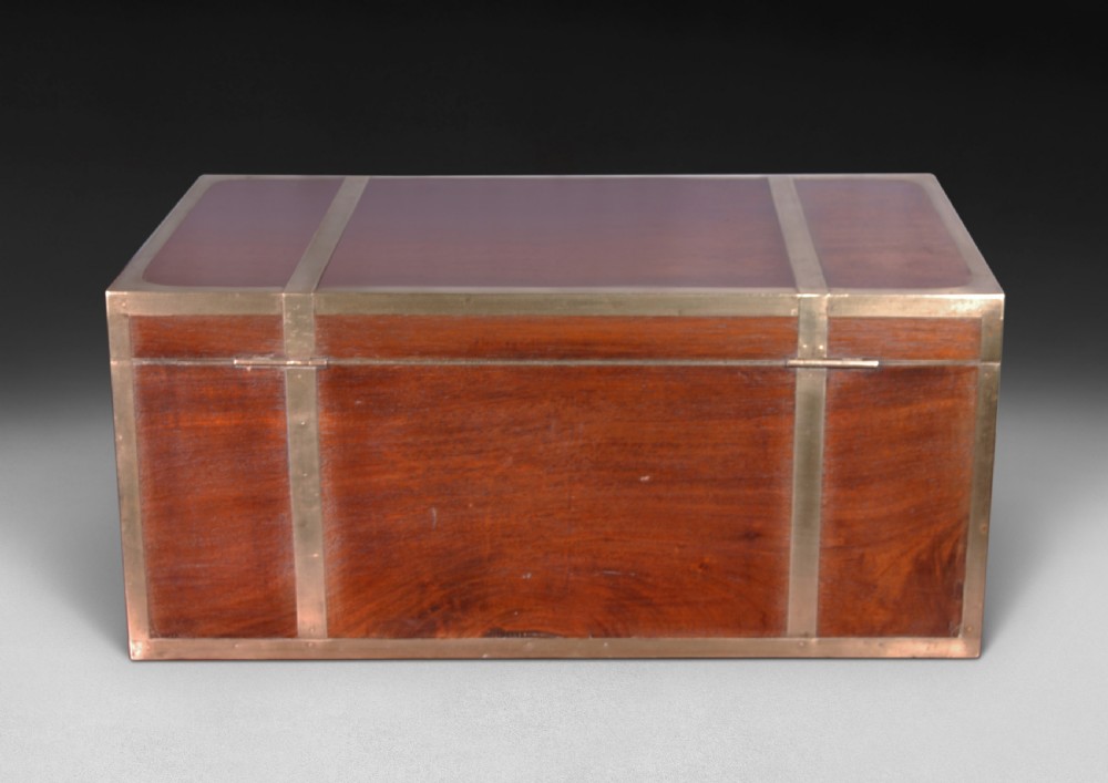 C.19th Teak and Brass bound Campaign Writing Slope View II