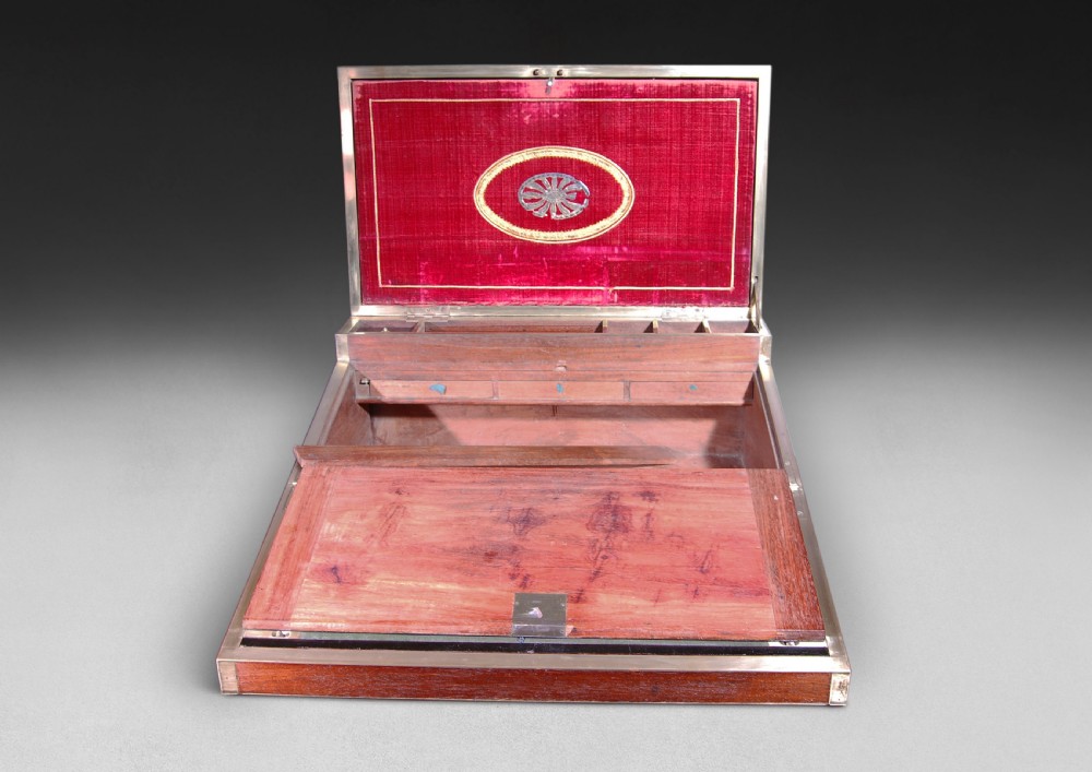 C.19th Teak and Brass bound Campaign Writing Slope View IV