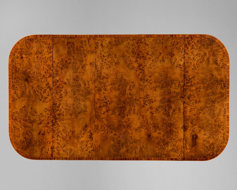 An early 19th Century Burr Yew veneered and Rosewood cross banded drop leaf Sofa Table, View III