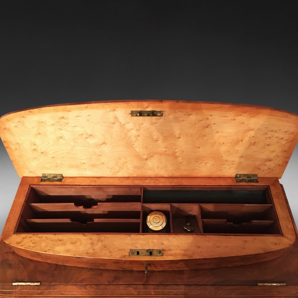 A Victorian inlaid Walnut and Crossbanded Davenport View VI