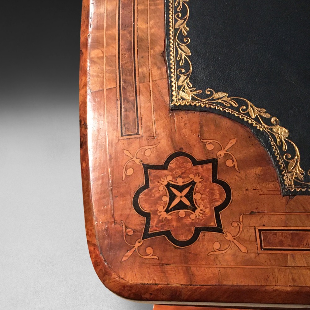 A Victorian inlaid Walnut and Crossbanded Davenport View X