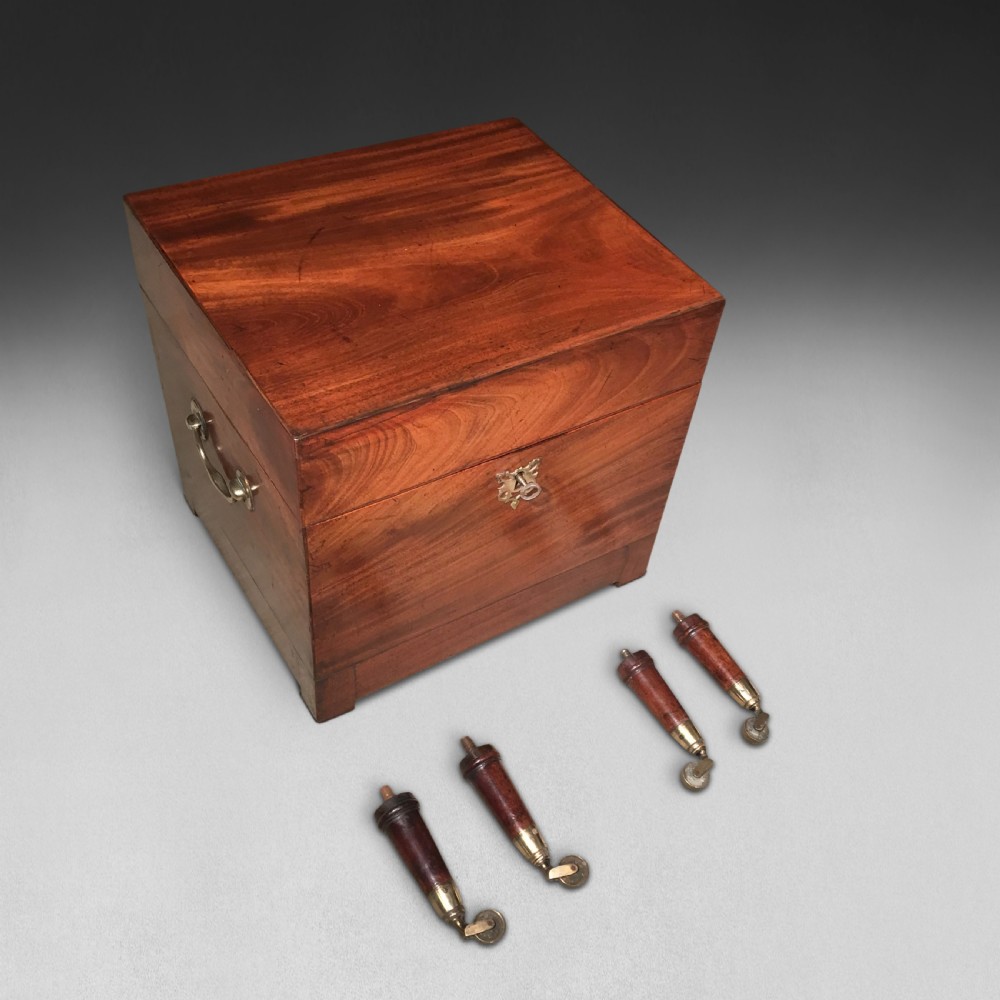 Early 19th century mahogany rectangular Campaign Cellarette View III