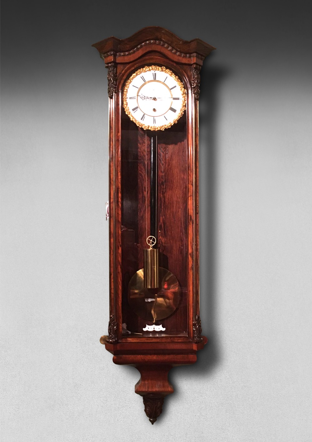 Rare early 19th. Century Rosewood Viennese Regulator Clock - Adolf Hradetzkn 