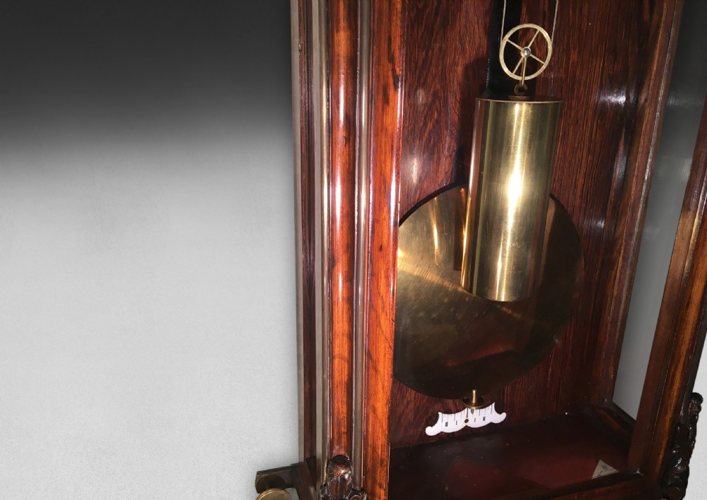Rare early 19th. Century Rosewood Viennese Regulator Clock - Adolf Hradetzkn  View IV