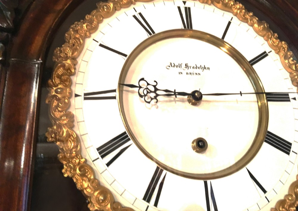 Rare early 19th. Century Rosewood Viennese Regulator Clock - Adolf Hradetzkn  View V