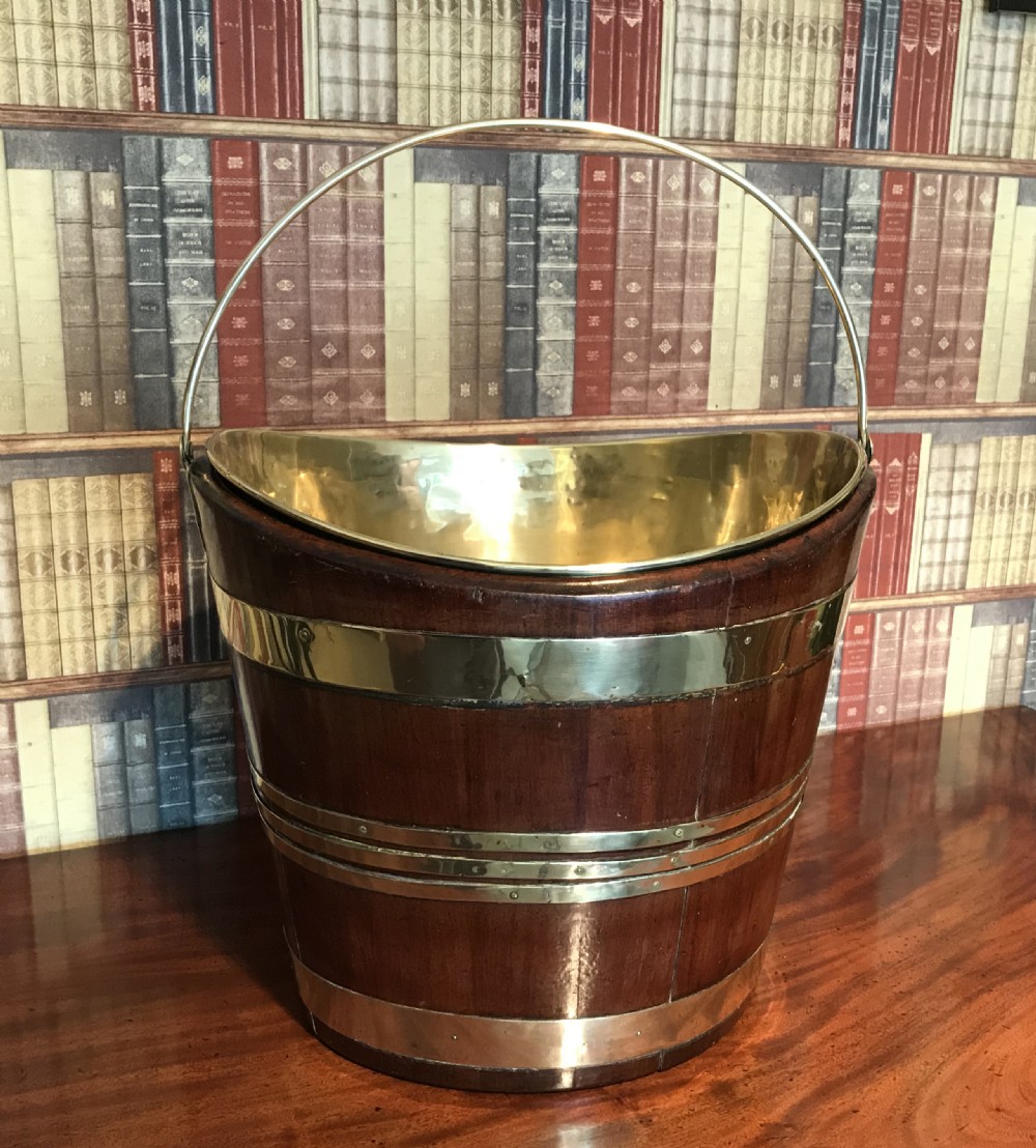 George III Brass Bound Mahogany Oval Oyster Bucket View III