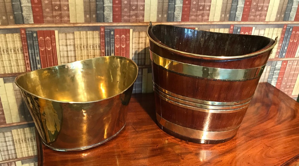 George III Brass Bound Mahogany Oval Oyster Bucket View V