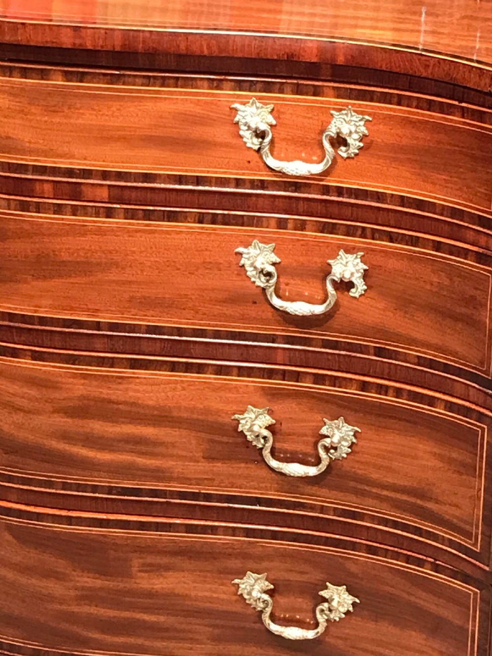 George III Period Mahogany Serpentine Chest of Drawers View VI