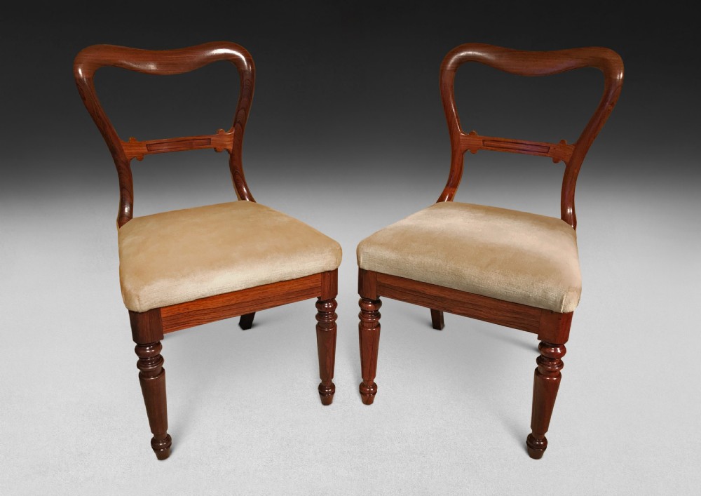 Pair of George IV Rosewood Sidechairs by Gillows View II