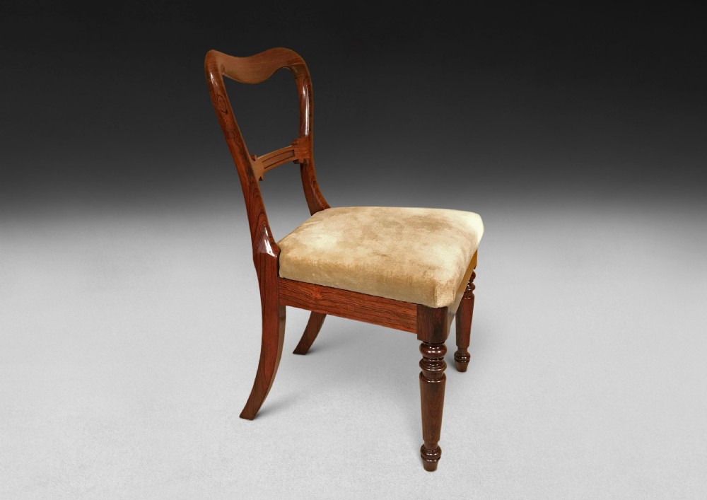 Pair of George IV Rosewood Sidechairs by Gillows View III