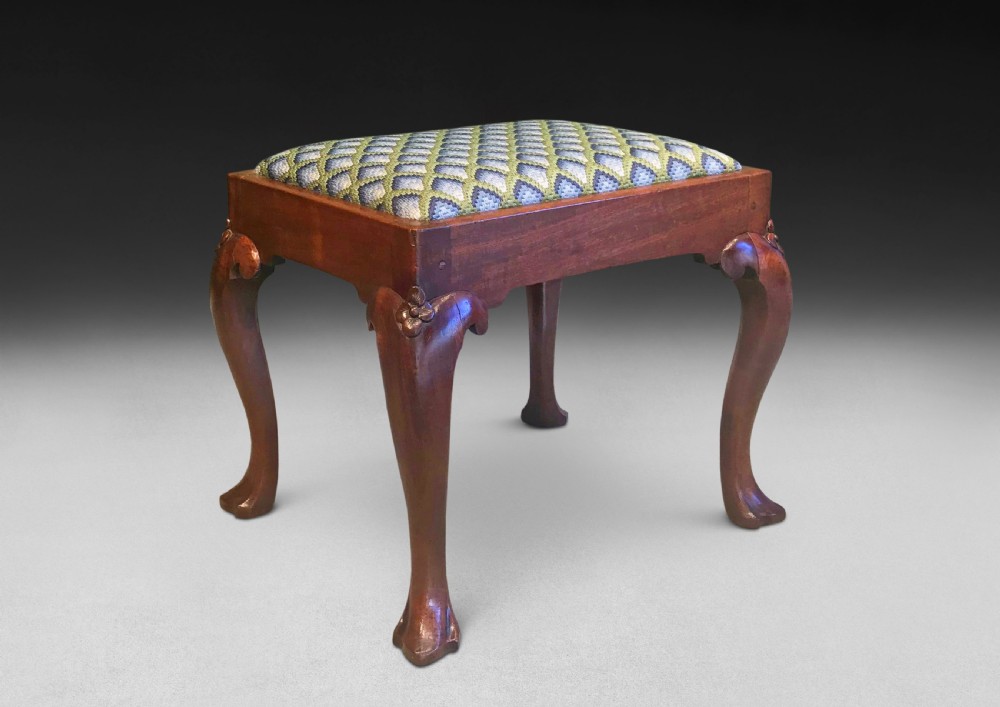 George II Mahogany Cabriole Leg Stool View II