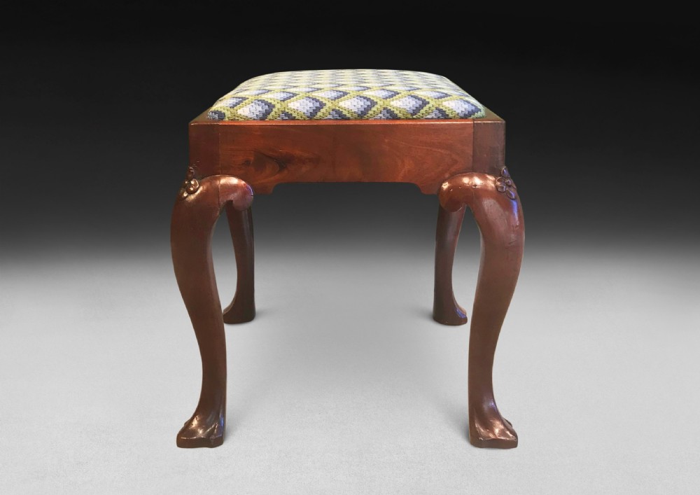 George II Mahogany Cabriole Leg Stool View III