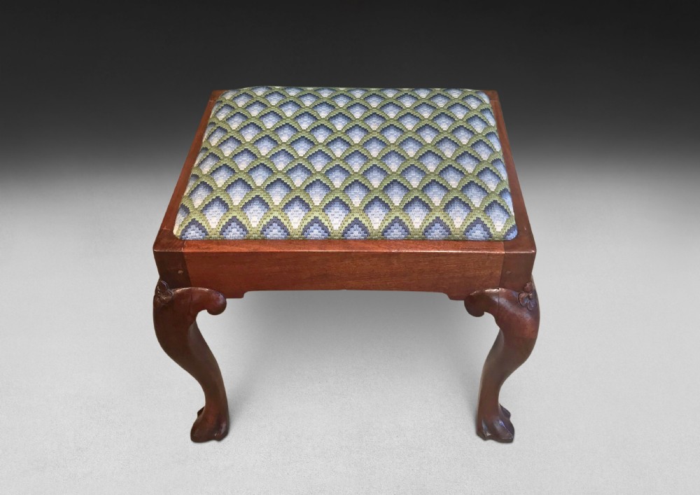 George II Mahogany Cabriole Leg Stool View IV