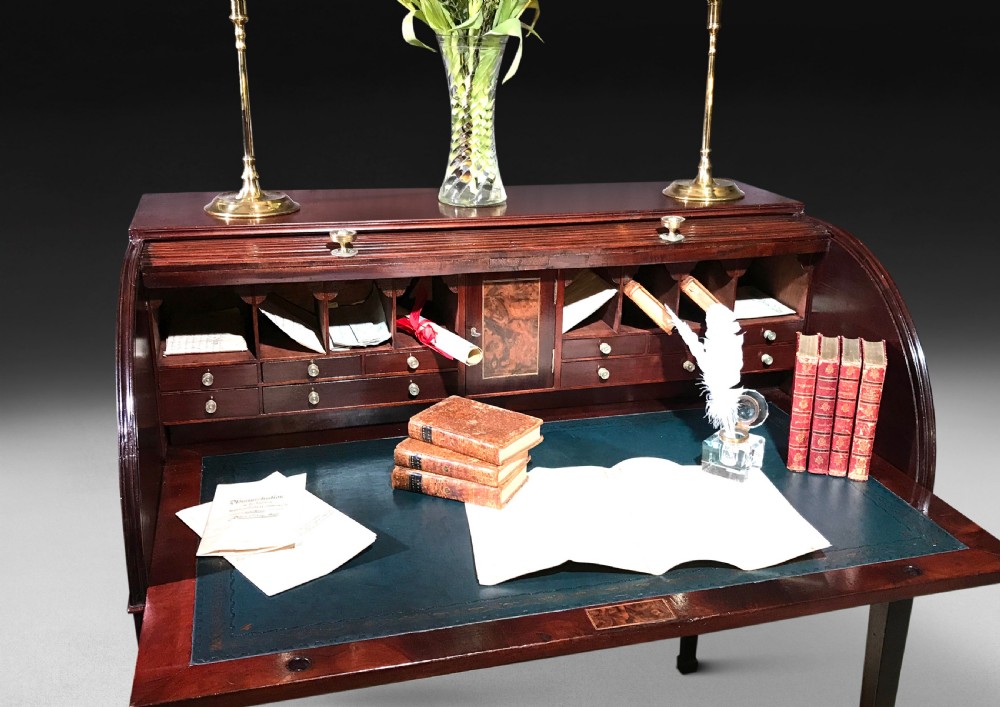 18th Century Mahogany Tambour Fronted Library Desk View III