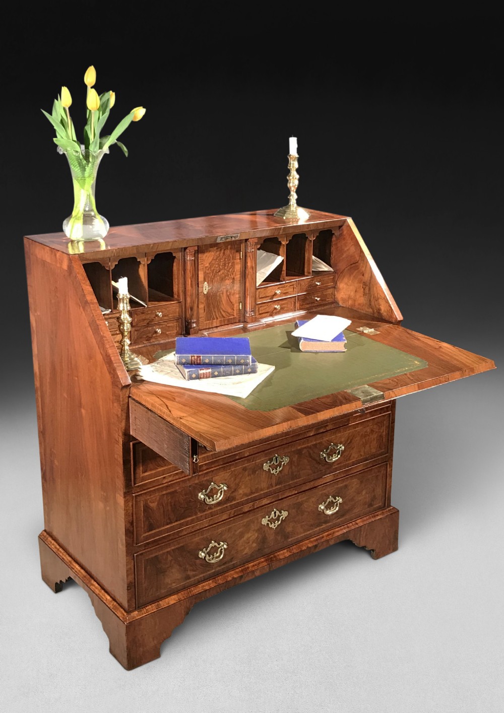 18th Century Figured Walnut Bureau