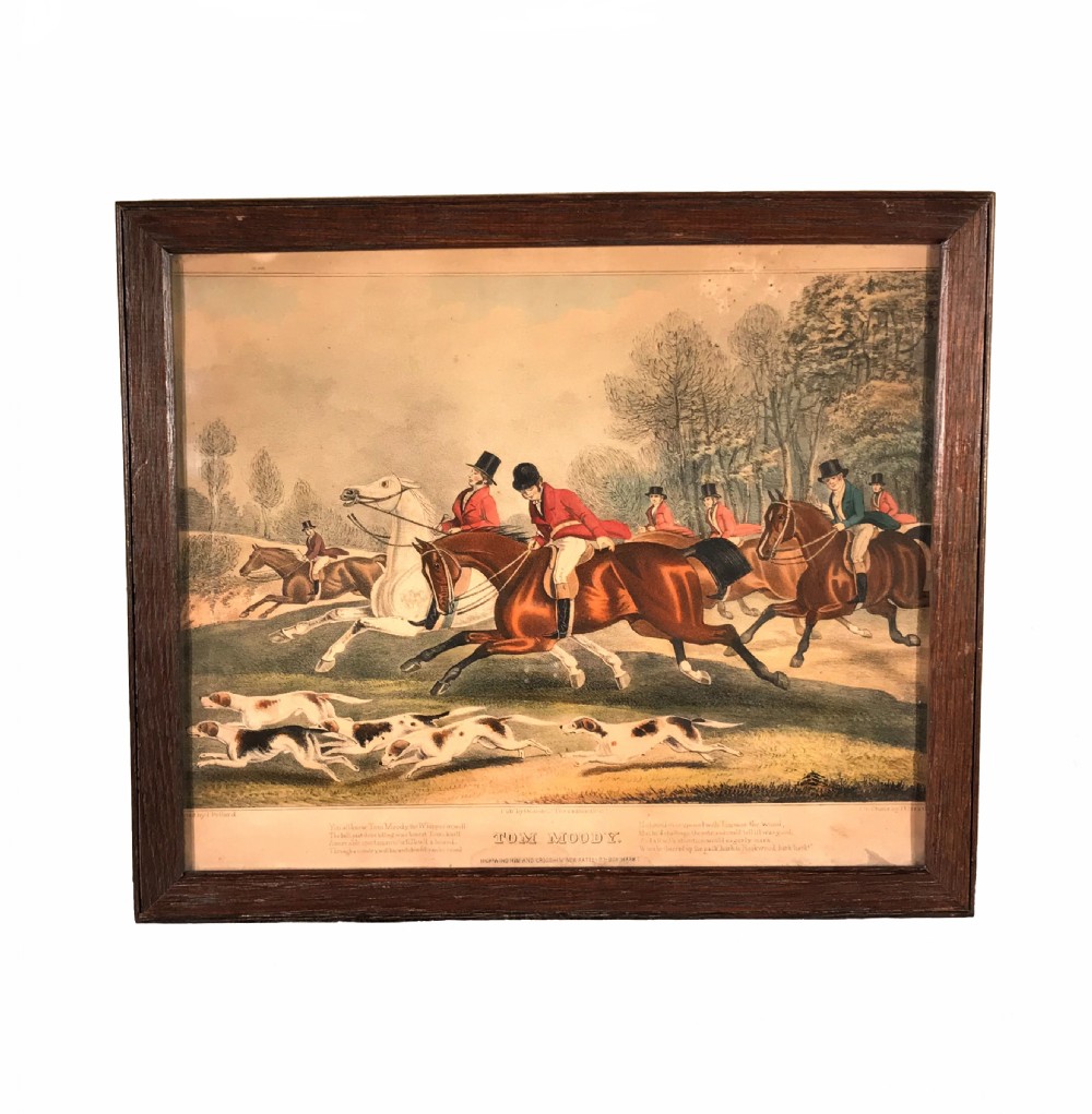 Nicholas Parsons Collection – Pair of 19th Century Equestrian Hunting Scene Lithographs of Tom Moody View III