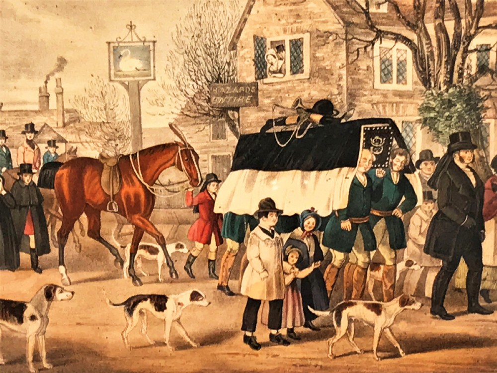 Nicholas Parsons Collection – Pair of 19th Century Equestrian Hunting Scene Lithographs of Tom Moody View V