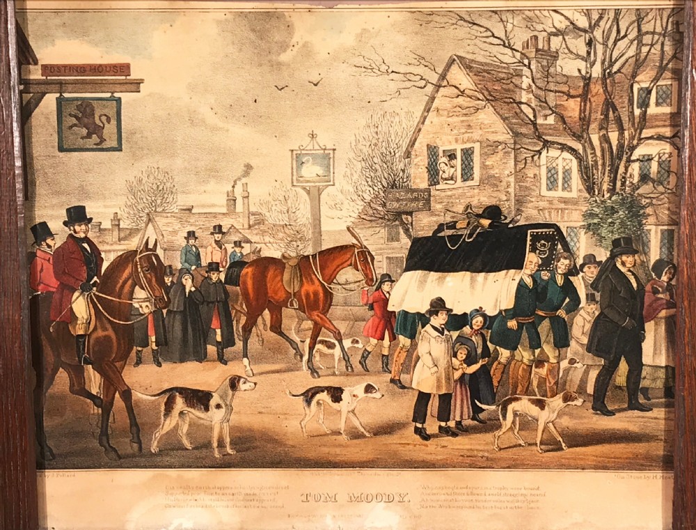 Nicholas Parsons Collection – Pair of 19th Century Equestrian Hunting Scene Lithographs of Tom Moody View VI