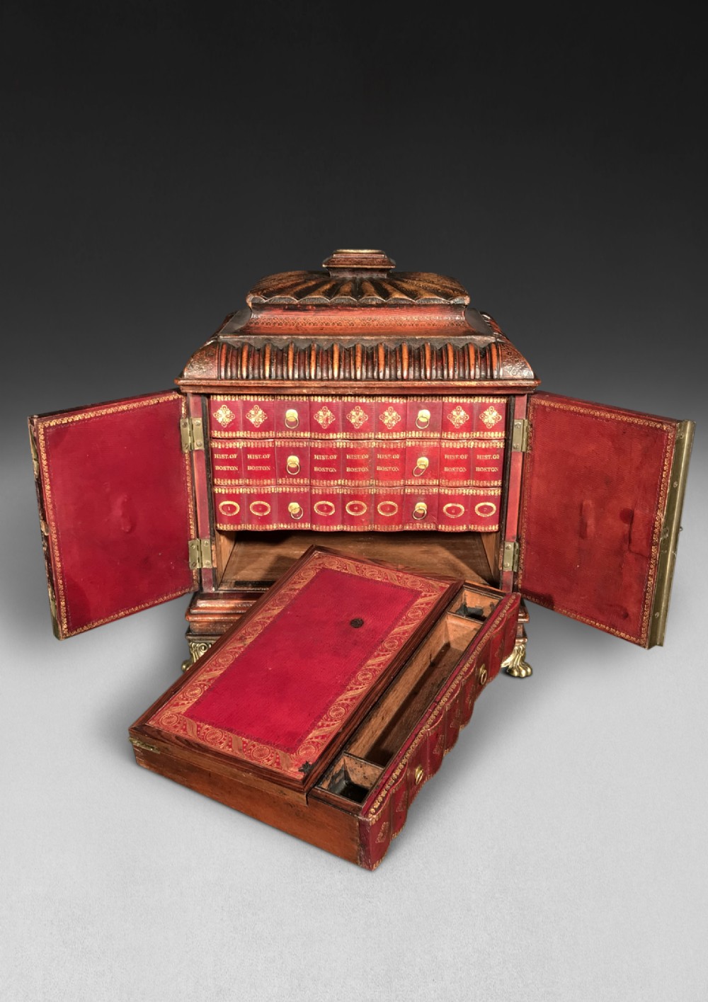 Rare Regency Period Leather Bound Lady’s Compendium Pagoda Box