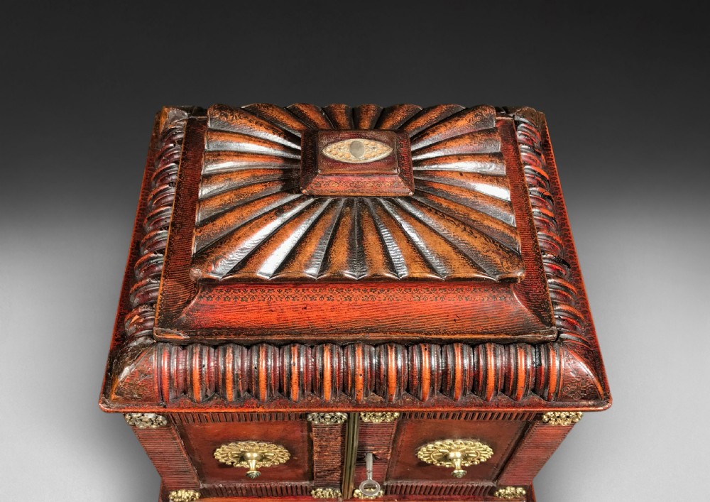 Rare Regency Period Leather Bound Lady’s Compendium Pagoda Box View X
